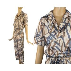 1970s Zebra print pant set novelty animal print vintage‎ leisure matching set
